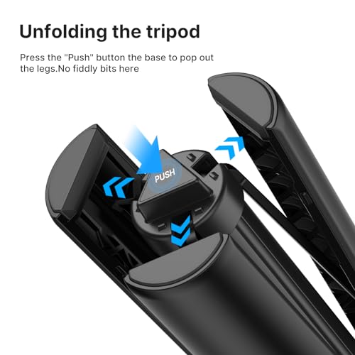 Image of JUSMO 59in Invisible Selfie Stick Tripod for Insta360, GoPro, DJI & More - Black ABS Aluminum 3-Section Retractable Camera Tripod with Pan Head & Action Camera Adapter