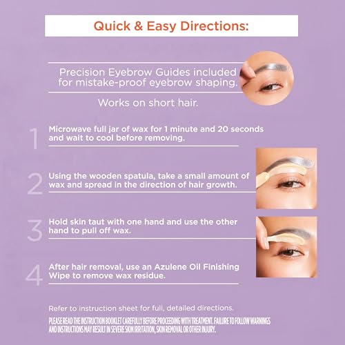 Image of Sally Hansen Stripless Wax Kit for Face, Eyebrow & Lip | Mircrowavable Wax, At-Home Hair Removal Kit, Quick & Easy