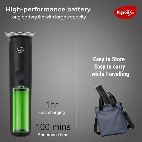 Image of Pigeon Fair Beard IPX6 Trimmer for Men| Stainless Steel Blade| Rechargeable, USB C type Charging| Waterproof| 1.5 HR runtime| 1.5 HR charge time | 2 Years Warranty