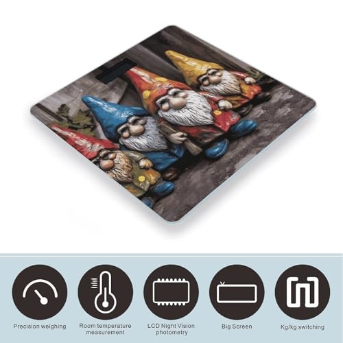Báscula digital para baño Colorful Gnomes con plataforma amplia miniatura 3