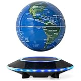 Magnetic Levitation Floating Globe Anti Gravity Rotating World Map with LED Light for Educational...