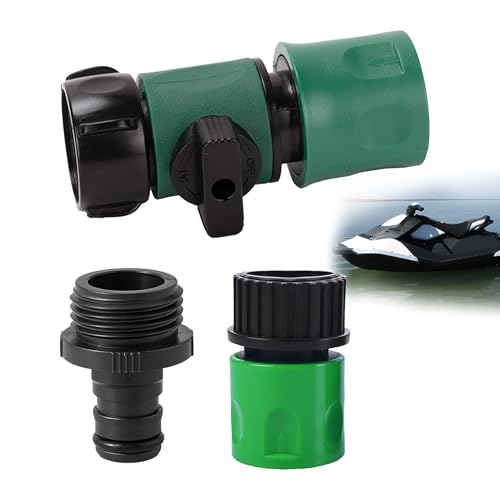 3PCS Outboard Quick Connect Flush Adapter Kit for Sea Doo Jet Ski Accessories,Boat Engine Motor Water Hose Flushers Kit for Seadoo PWC & Kawasaki 4 Stroke Watercraft Marine Engines Replacment Parts