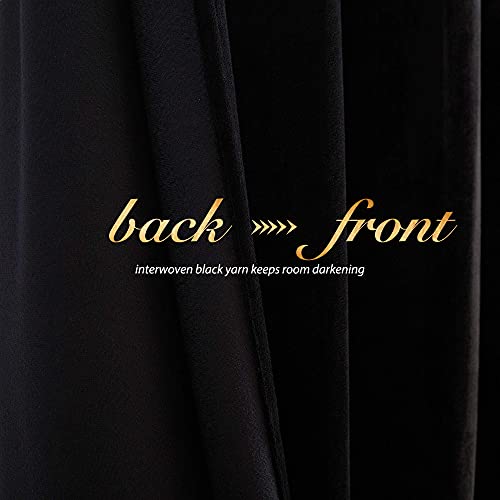 Nicetown Black Velvet Blackout Curtains, Solid Heavy Matt Rod Pocket Drapes/Window Treatments For Hall, Theater (2 Pieces, 96 Inches Long) #TOP3