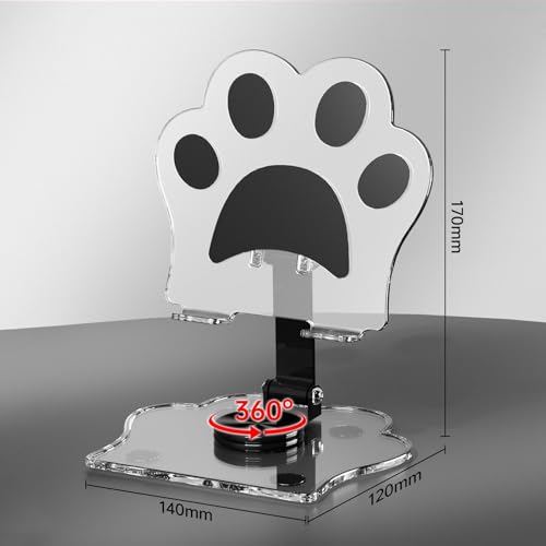 Soporte para teléfono gato con acrílico giratorio ajustable compatible con tabletas 3