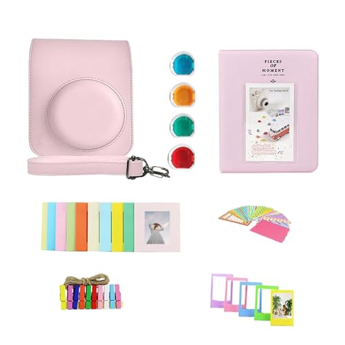 Image of FUJIFILM INSTAX Mini 12 Instant Film Camera | Blossom Pink Bundled with INSTAX Mini Instant Film |40 Exposures + Instax Accessory Bundle + AA Batteries + Cleaning Cloth (10 Items)