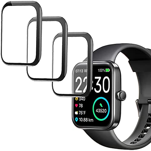 Smaate 3D Screen Protector For V7 1.7”, Compatible With Skg V7 1.7” Or1.69” And Blackview R03 Pro Smart Watch, 3-Pack, Square, Full Coverage, Curved Edge Frame, Anti-Shatter, Anti-Scratch #TOP8