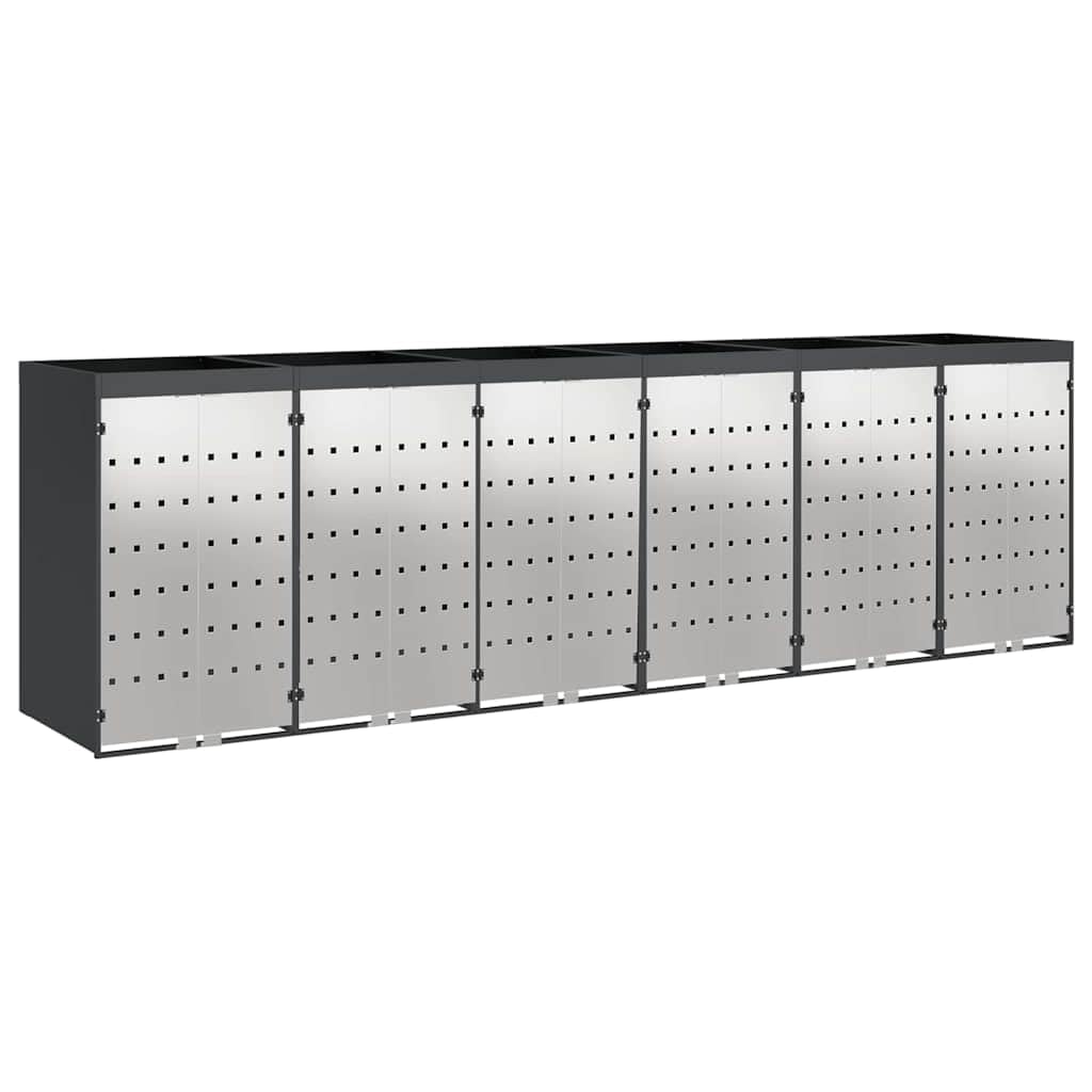 Genérico Almacenamiento de Cubos Wheelie para 3 Cubos Antracita,Casa y jardín,Productos del hogar,Accesorios para contenedores de residuos,Soportes para contenedores de residuos-3394787