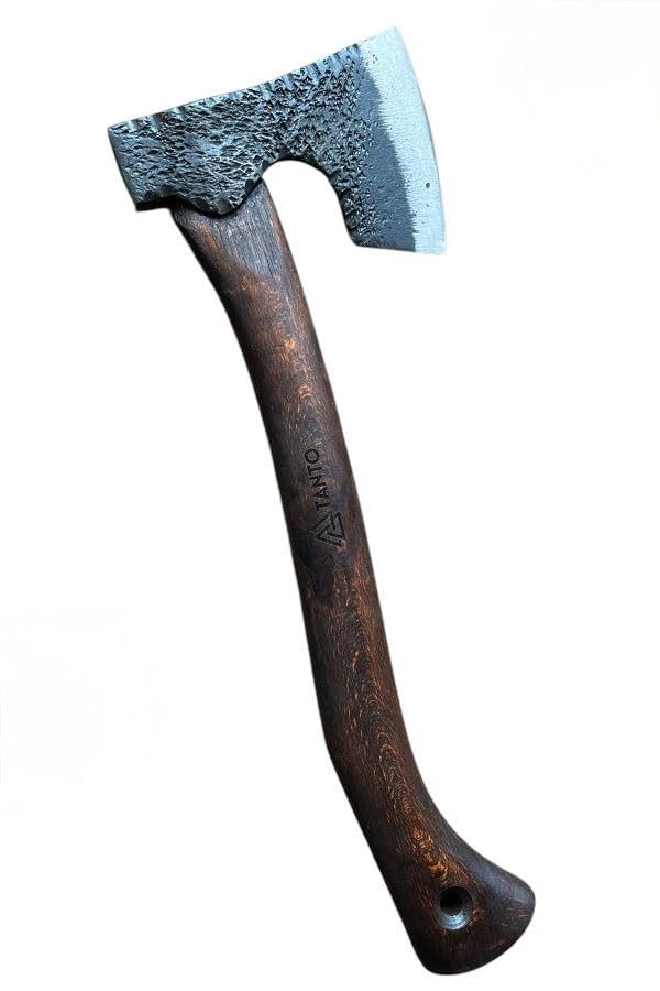 El Yapımı Sakallı Balta; ST60 Yüksek Manganlı Karbon Çelik, 950 g Balta Kafası, 45 cm Gürgen Saplı, Deri Kılıflı Kamp ve Bushcraft Baltası | Bushcraft