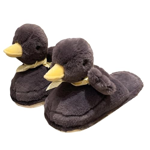 Zureto Duck Slippers for Women, Fuzzy Animal Plush Duck Slippers, Winter Indoor House Warm Fluffy Slippers