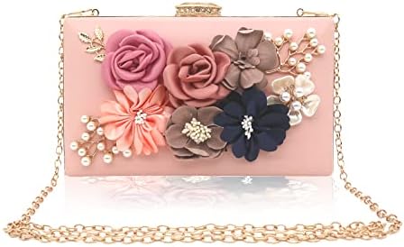 Fozehlad Floral Clutch Evening Bag for Women Flower Clutch Purse for Bridal, Wedding,Party and Prom