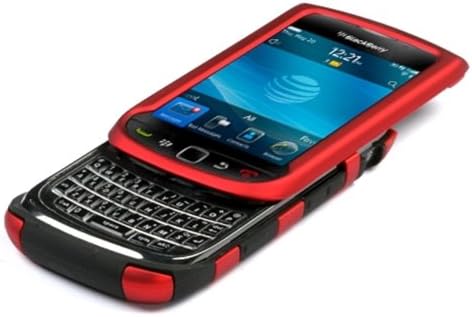 MyBat BB9800HPCSK002NP Titanium Fishbone Protective Case for BlackBerry Torch 9800-1 Pack - Retail Packaging - Red/Black