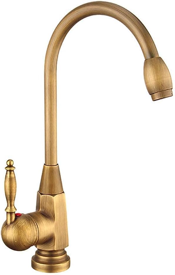 Grifo mezcladora de cocina cepillada oro y cobre monomando individual fregadero agua fría caliente