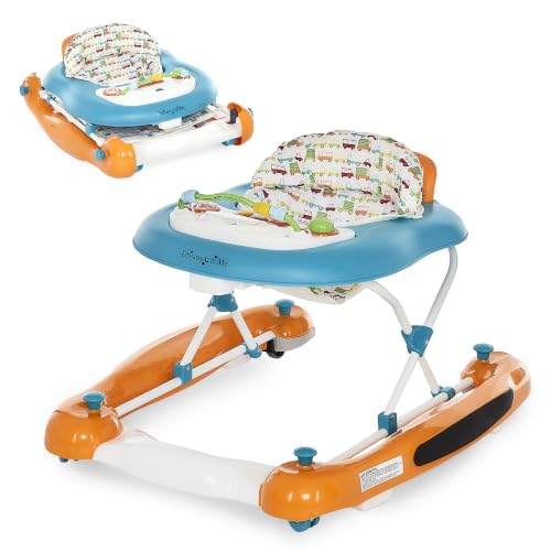 Dream On Me Go-Getter Baby Walker with Rear Push Handle,Easy to Fold,Orange