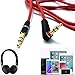 3PACK 3.5mm AUX Replacement Cable for Dr Dre Headphones Monster Solo Beats Studio (Red/1.2m)