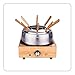 LITTLE BALANCE 8320 Wood Fondue 8 Inox – Aparato para fondue 8 personas – Caquelón de acero inoxidable antiadherente de gran capacidad 2 litros – Potencia 800 W – Acabado de bambú auténtico