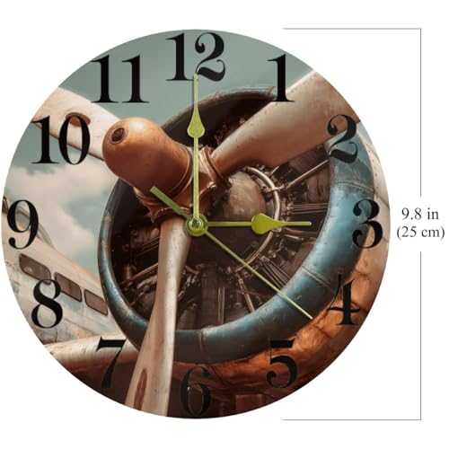 Horloge murale vintage hélice de chasseur objet d'art