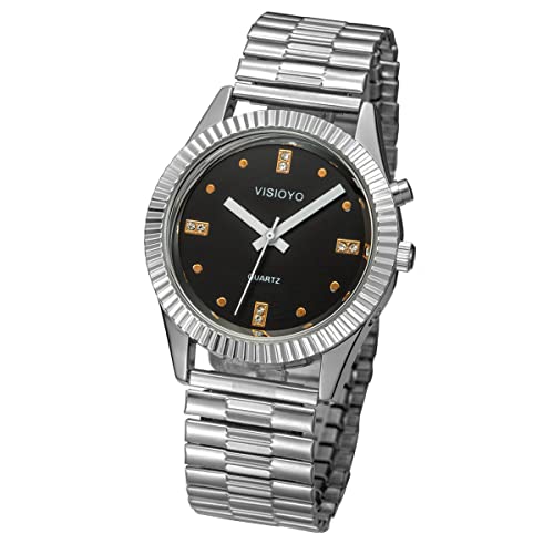 Orologio parlante analogico con allarme annuncio ora e data in francese per ciechi e persone ipovedenti TFSW-29, Bracciale estensibile Tfsw-2901F