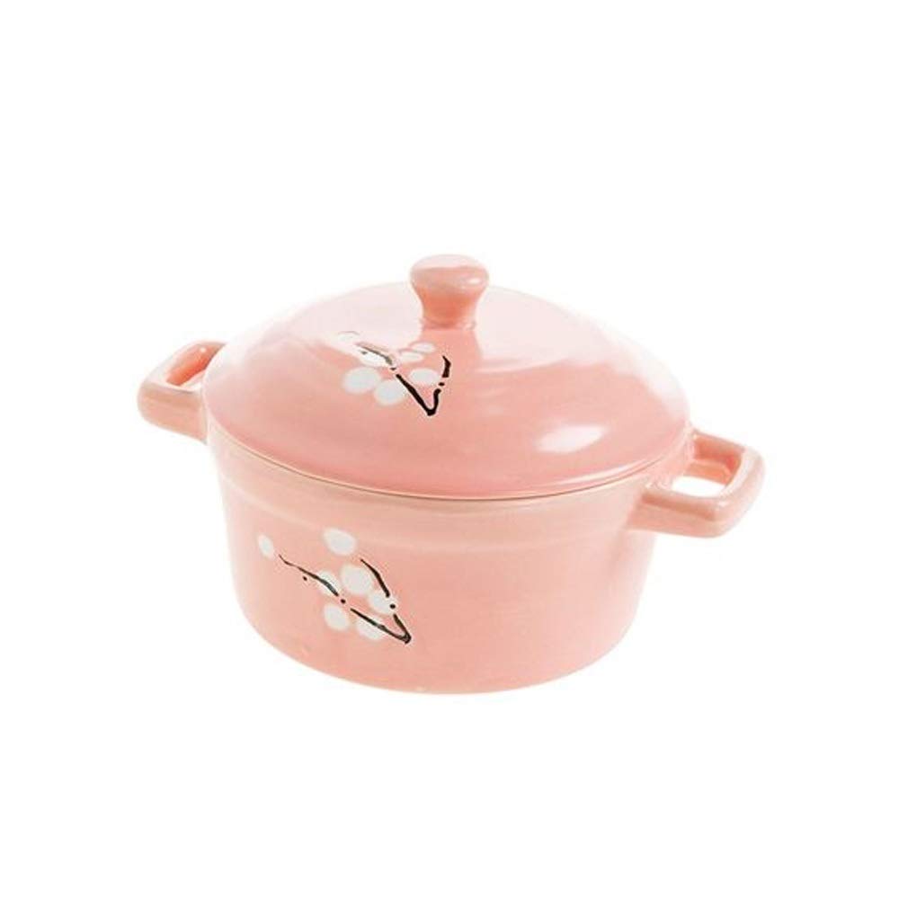 METTEOR Mini Ceramic Casserole Soup Pot With Handle Cookware Cooking Milk Egg Stew Pan Kitchen Pots Printed Cooker E (One Color E)