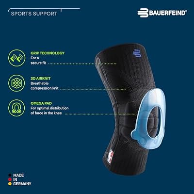 Bauerfeind Sports Knee Support NBA - Officially Licensed Basketball Knee Brace - Relief and Stabilization - Targeted Compression - Lightweight & Durable - Black, X-Small