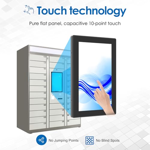 Image of 13.3 Inch 1000 Nits High Brightness 10 Points Open Frame Touch Display, Industrial PCAP Touchscreen Monitor, VGA+HDMI+DVI Port - 16:9-1920 x1080