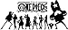 One Piece - Straw Hat Pirate Crew Anime Decal Sticker for Car/Truck/Laptop (Black)