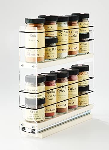 Vertical Spice - 2x2x11 DC - Spice Rack Narrow Space - 10 Capacity - Drawer Access Full Depth - Size: 2.3" Width x 10.75" Height x 10.6" Depth - Made In USA