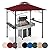 FAB BASED 5x8 Grill Gazebo Canopy for Patio, Outdoor BBQ Gazebo with Shelves & Extra 2 LED Light, Barbeque Grill Canopy (Red)