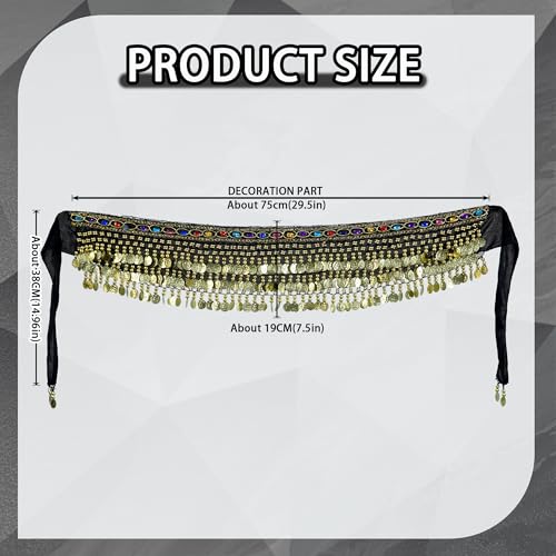 MUNAFIE Dança do ventre lenço quadril dança do ventre várias fileiras moeda barulhento cinto saia pr