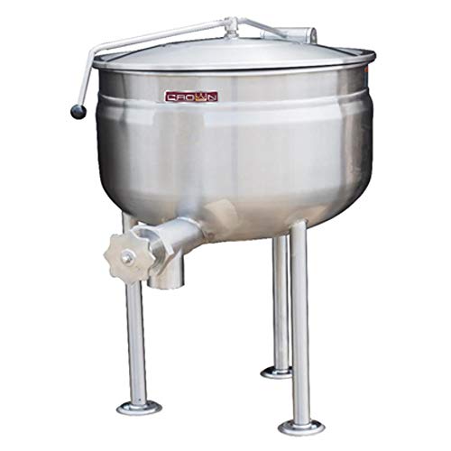 Crown DL-80F Direct Steam Stationary Kettle with 80 Gallon Capacity & Full Jacket