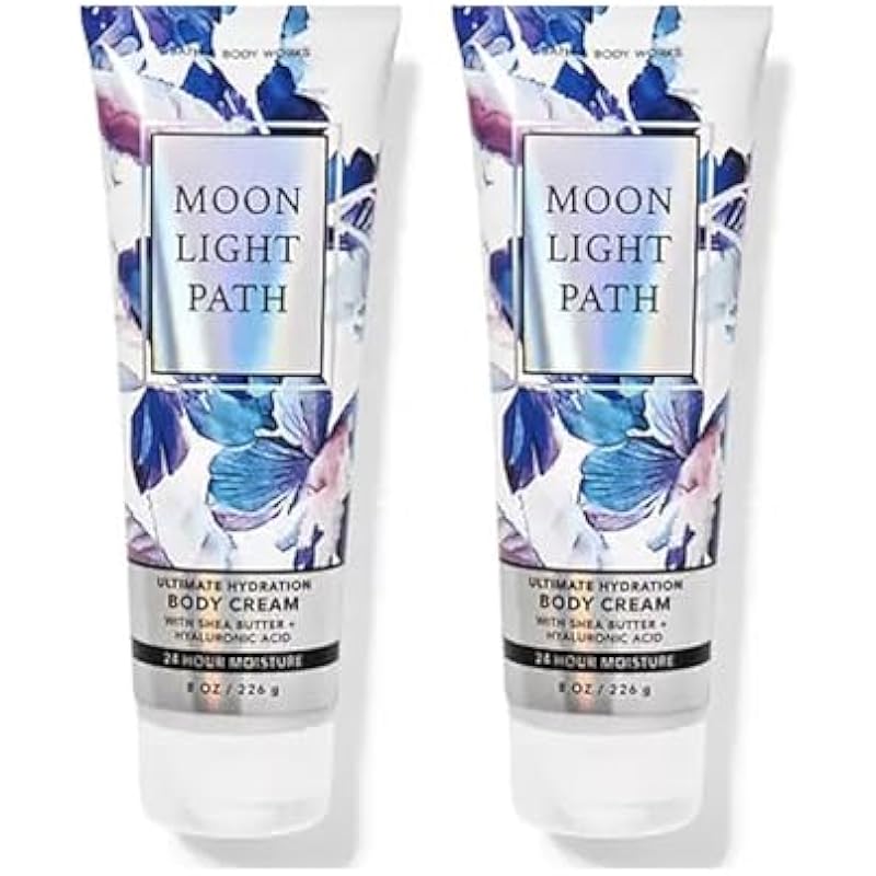 Bath & Body Works Ultimate Hydration Body Cream For Women 8 Fl Oz 2- Pack (8 Ounce (Pack of 2), Moonlight Path)
