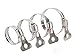 QINALO 16-Piece Assorted Pack of 304 Stainless Steel Hose Clamps - Adjustable Thumbscrew Key Clamps (6-12mm, 10-16mm, 16-25mm, 21-38mm, 4 each) T-Bolt Clamp; Worm Clamp; Band Clamp