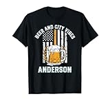 Beer and City Vibes Anderson South Carolina Beer Lover SC T-Shirt