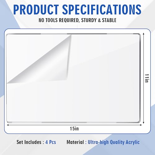 image for Thyle 4 Pcs Acrylic Replacement Shelf Cabinet Compatible with Detolf, 