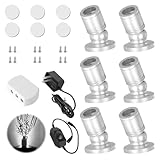 Dtructiew LED Mini Spot Light, 6PCS 1.5W 5V Dimmable Spotlight Accent Lights for Artwork Display, Jewelry Showcase, Museum Cabinet, Retail Store Lighting (6400K, Daylight)