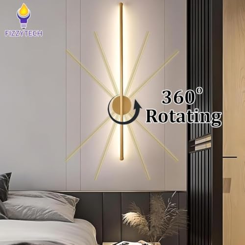 Image of fizzytech LED Wall Highlighter Light, Modern Decorative Wall Lamp with 3 Colour Changing Modes, Waterproof Designer Wall Sconce for Living Room, Bedroom & Hallway, Pack of 2