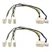 Cable Matters 2-Pack 3 Way 4 Pin PWM Fan Splitter Cable with Molex Power - 1 Foot