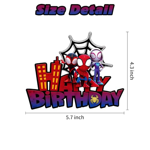 Spider Movie Cake Decorations, Cartoon Happy Birthday Cake Toppers, Perfect for Birthday Parties, Themed Parties, Holiday Celebrations, and Other Occasions (B) by Joojus - Used condition - Image 2