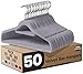 Utopia Home Perchas de Terciopelo - Perchas para Trajes de Terciopelo con Tie Bar - Antideslizantes (Gris, Paquete de 50)