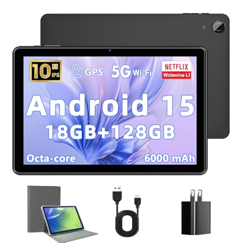 Image of 10.1 Inch Android 15 Tablet with Gemini AI, 18GB RAM 128GB ROM (1TB Expandable), Octa-Core Processor, 1280x800 IPS HD Display, 6000mAh Battery, WiFi 6, Dual 5MP /8MP Camera, Bluetooth