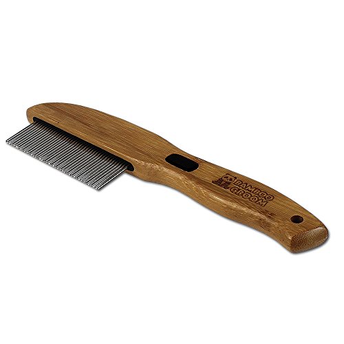 alcott Bamboo Groom Rotating Pin Comb with 41 Rounded Pins for Pets