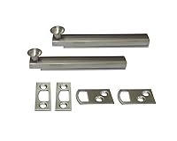 Vista 11 de QCAA Perno de superficie oculta de latón macizo resistente, 4 pulgadas, níquel satinado, paquete de 1, fabricado en Taiwán