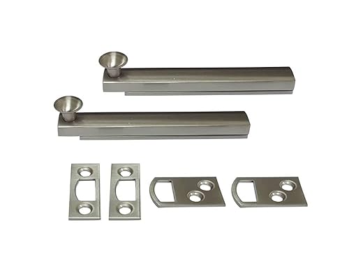 Miniatura 11 de QCAA Perno de superficie oculta de latón macizo resistente, 4 pulgadas, níquel satinado, paquete de 1, fabricado en Taiwán