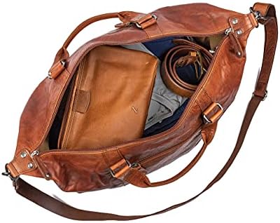 Zinda Genuine Leathers Travel Overnighter Duffel Bag Luggage Weekender Large Unisex Gym Bag 6 Zinda Genuine Leathers Travel Overnighter Duffel Bag Luggage Weekender Large Unisex Gym Bag