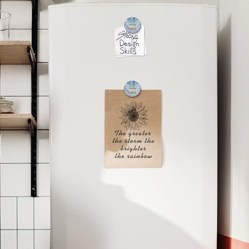 Imán decorativo redondo de vidrio para refrigerador miniatura 7