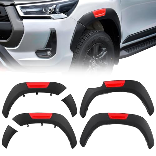Arcos de rueda para Toyota Hilux: evita arañazos con diseño deportivo con borde rojo