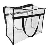 HUSHUI Transparente Aufbewahrungstasche für Kleidung, PVC-Decken-Aufbewahrungstasche, Schrank-Organizer mit Reißverschluss und Griff für den Umzug nach Hause (S)