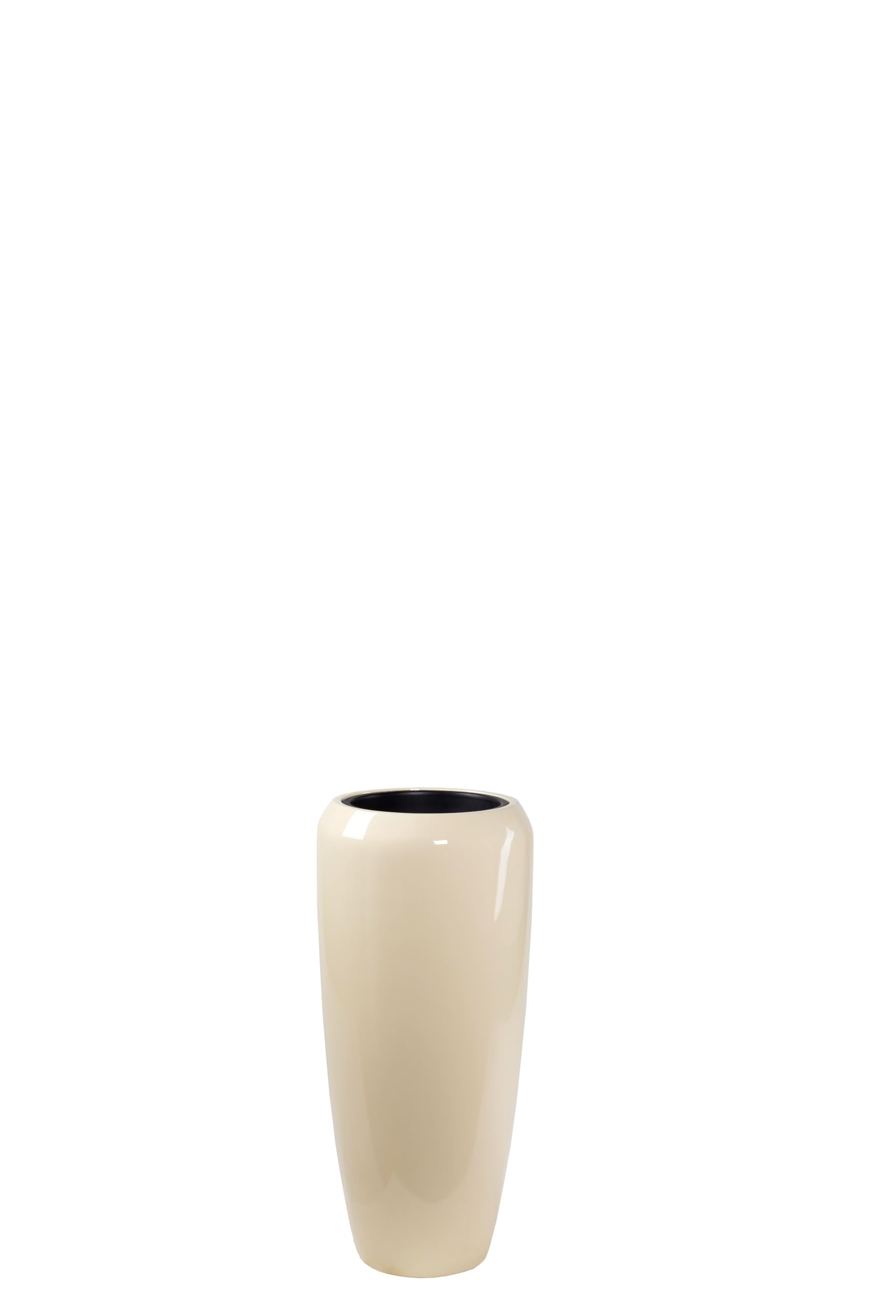 Klocke Dekorationsbedarf Hochwertiger Fiberglas-Pflanzkübel/Pflanzgefäß mit und praktischem Einsatz für stilvolle Einrichtung (Creme, 75cm)