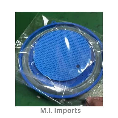 Pack Microwave Food Cover with Mat 8 Inch, Cover for Splatter Guard, Collapsible Lid for Plate, Mat as Bowl Holder, Multi-Use Silicone Mat & Kitchen Colander Gadget for Meal Prep, Blue and Blue