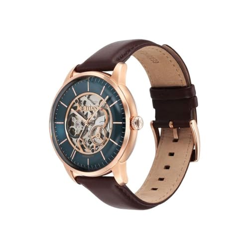 Titan Mens Analog Green Dial Brown Band Leather Watch - Image 2