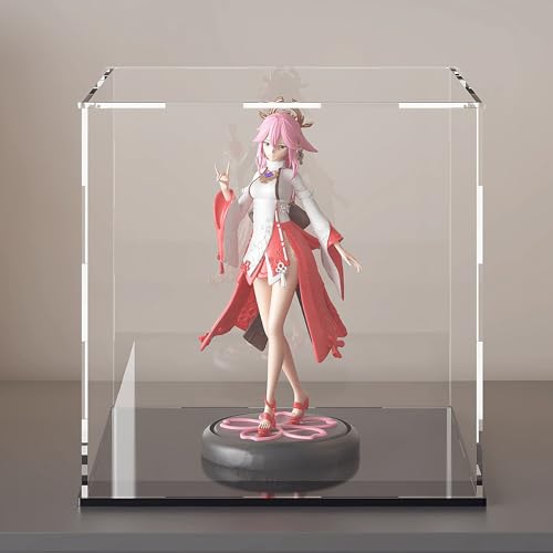 Image of Acrylic Display Case for Collectibles and Toys, Versatile Clear Acrylic Display Box with Black Base for Showcase and Displaying, 13x13x16-inch
